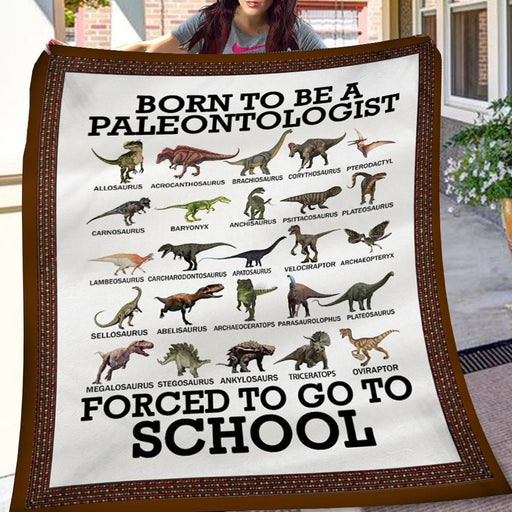 Forced To Go To School Type Of Dinosaurs Mom To Son Gift - Fleece Blanket