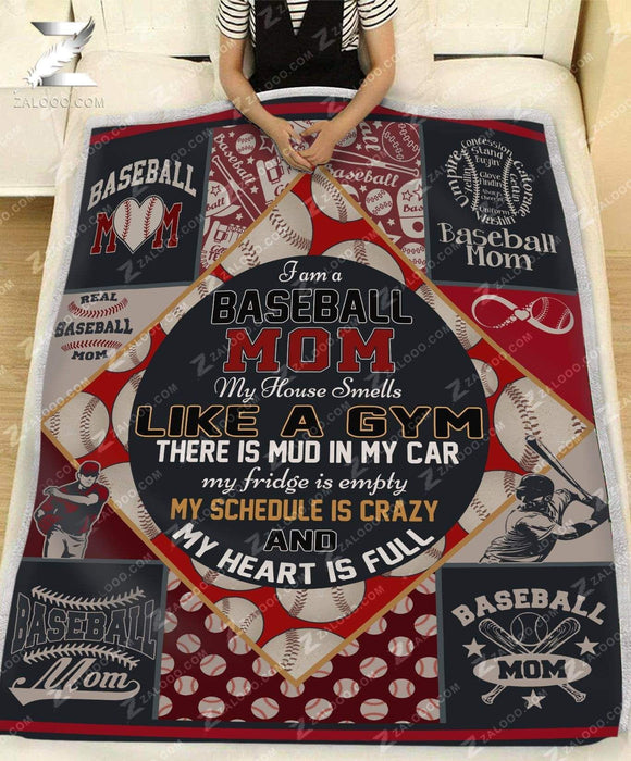 Fleece Blanket - Birthday Gift - BASEBALL - I Am A Baseball Mom