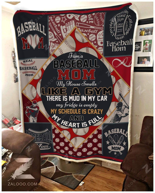 Fleece Blanket - Birthday Gift - BASEBALL - I Am A Baseball Mom