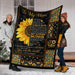 BeKingArt Family Personalized You Are The World Sunflower Daughter Gift For Mom Sherpa Fleece Blanket