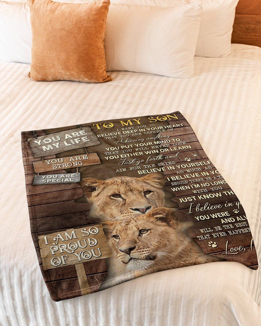 BeKingArt Family Personalized You Are Strong Mom Gift For Son Fleece Blanket Fleece Blanket