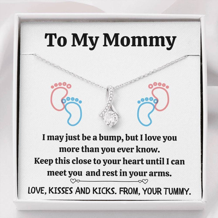 TO MY MOMMY "BABY FEET - WHITE" ALLURING BEAUTY NECKLACE GIFT SET