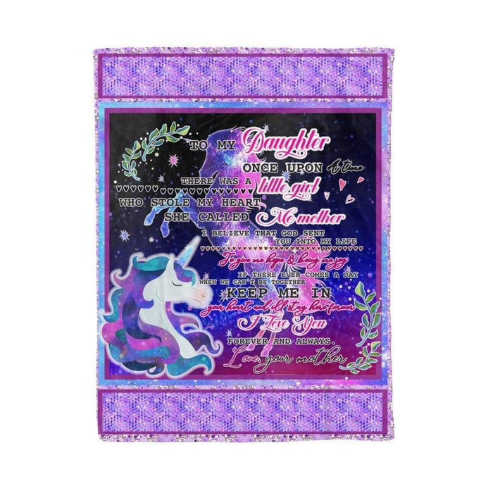 Unicorn To My Daughter Letter Quotes From Mom Throw Cozy Fleece Blanket