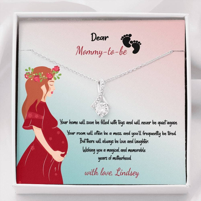 Dear Mommy-To-Be There Will Always Be Love And Laughter Alluring Beauty Necklace Gift For Mom Mother's Day Gift Ideas