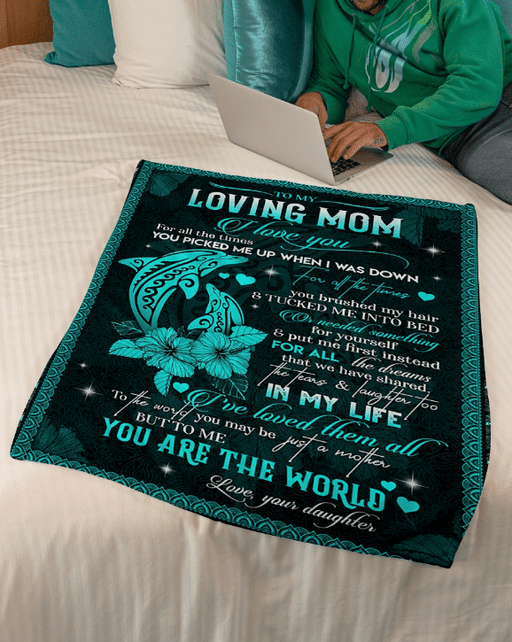 TO MY MOM - DOLPHIN - LOVING MOTHER  Blanket