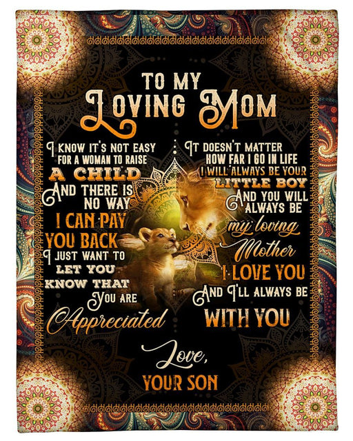 Gift for mom - To my mom - Lion - I love you mom - Blanket - MP1510