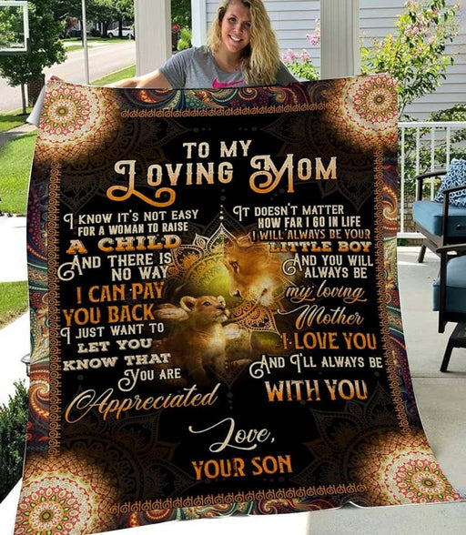 Gift for mom - To my mom - Lion - I love you mom - Blanket - MP1510