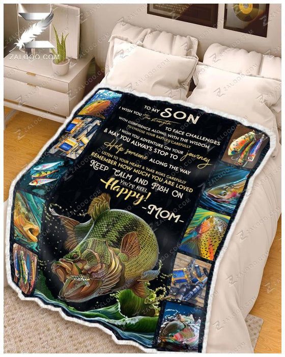 Fishing blanket - To my son, I wish you the strength (MOM)