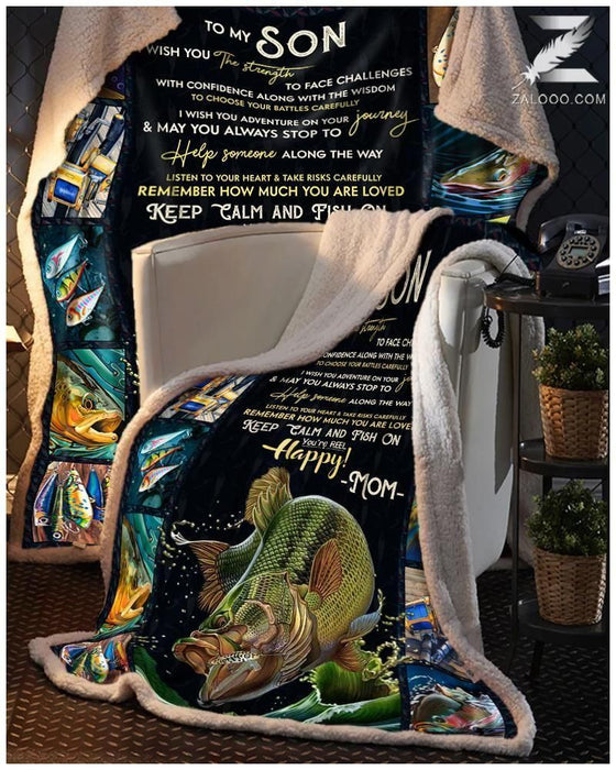Fishing blanket - To my son, I wish you the strength (MOM)