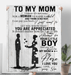 To My Mom I Know It s Not Easy For A Woman To Raise A Child Blankets Gift From Son Mothers Day Black Fleece Blanket Design A