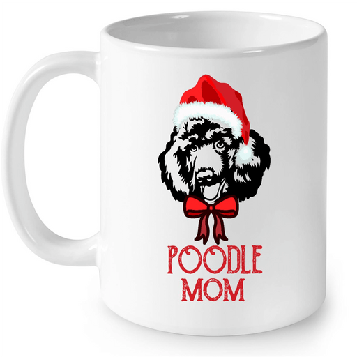 Mom Love Red Poodle Dog - Full-Wrap Coffee White Mug