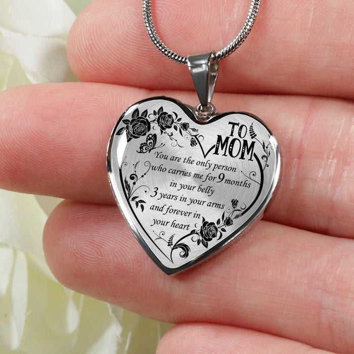 Family Birthday Gift For Mom Silver Heart Pendant Necklace You Are The Only Person