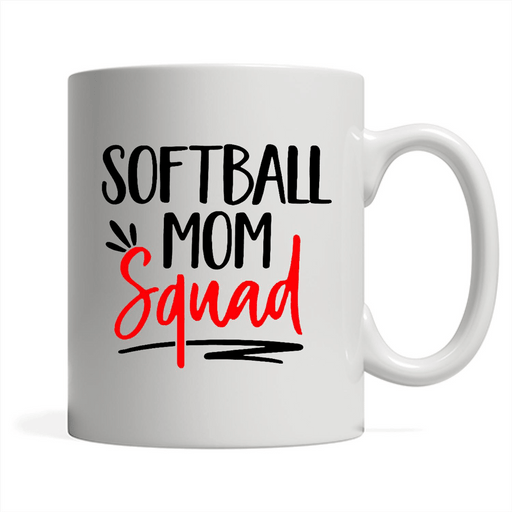Softball Mom Squad (w) - Full-Wrap Coffee White Mug