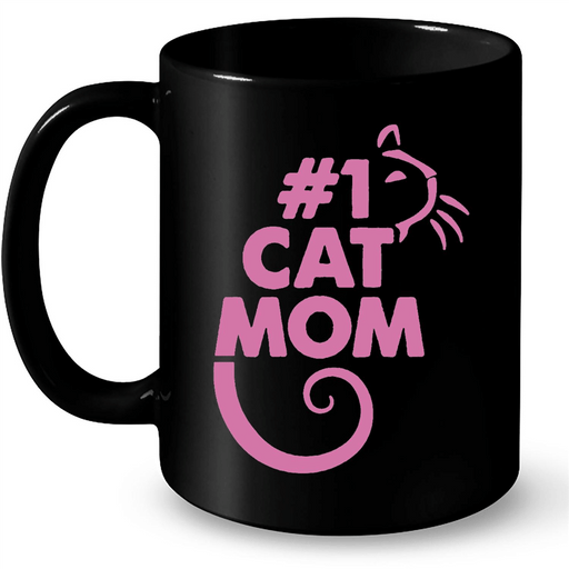 Cat Mom Graphic Art Design - Full-Wrap Coffee Black Mug