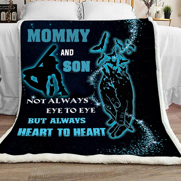 (Blk10) Lhd Rectangle Family Fleece Blanket - Mommy And Son