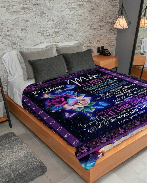 BeKingArt Family Personalized Galaxy Rose When I Was Down Son Gift For Mom Sherpa Fleece Blanket