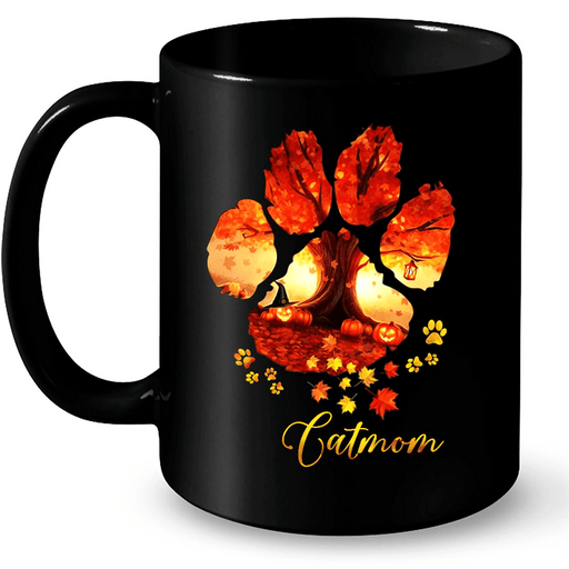 Cat Mom Halloween Paw B - Full-Wrap Coffee Black Mug