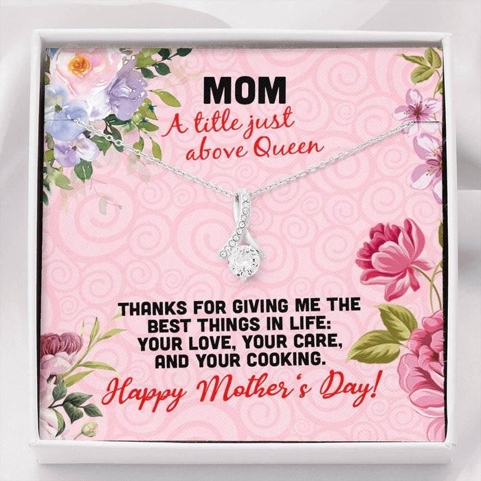 To Mom Thanks For Giving Me The Best Thing Alluring Beauty Necklace Gift For Mom Mother's Day Gift Ideas