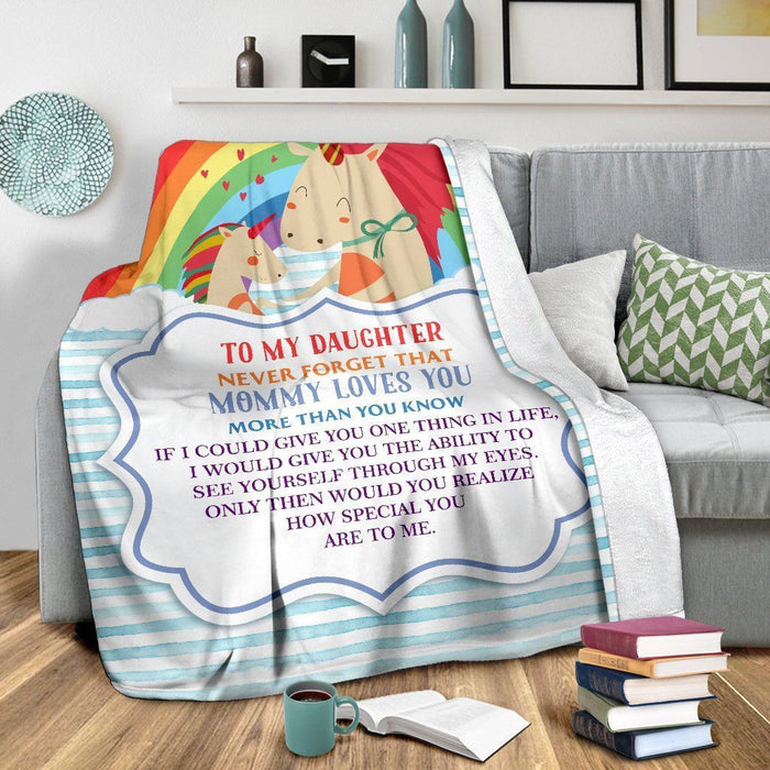 Daughter Never Forget Mommy Loves You - Blanket