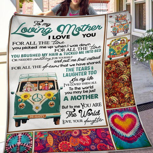 I Love You For All The Time Car Hippie Daughter To Mom Gift - Fleece Blanket