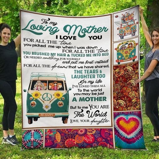 I Love You For All The Time Car Hippie Daughter To Mom Gift - Fleece Blanket