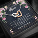 Gift For Mom For Mother's Day / Birthday / Christmas / Easter Interlocking Hearts Necklace With Card Bless Her From Above