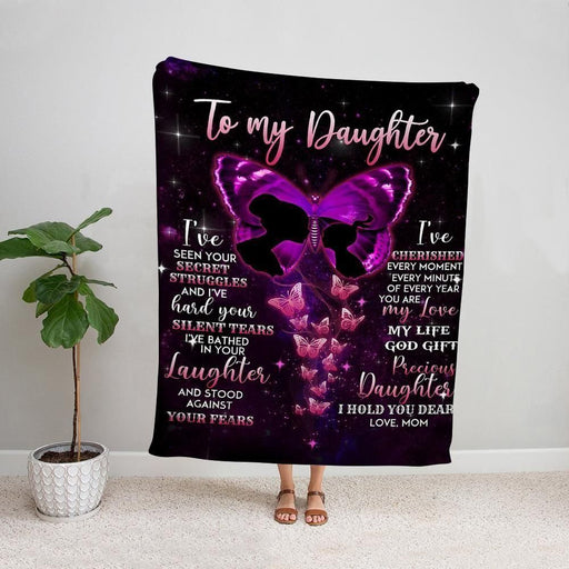 Butterfly mom to my daughter you are my love my life fleece blanket/ sherpa blanket