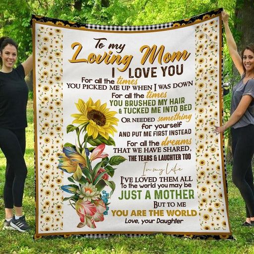 You Are The World Sunflower Daughter To Mom Gift - Fleece Blanket