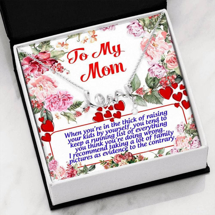 Gift For Mother Day Card Of Love Scripted Love Necklace Message Card Favo Jewelry