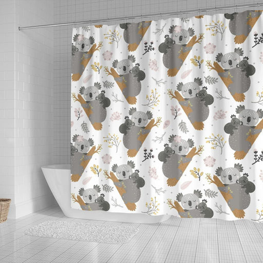 Koala Mom and Baby Pattern Shower Curtain Bathroom Decoration Christmas Gift Ideas