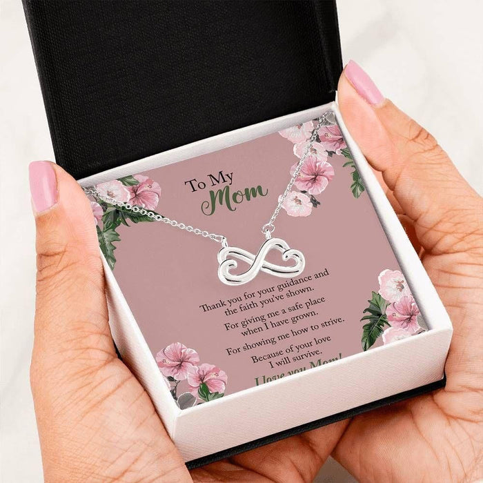 To Mom Thank You For Your Guidance And The Faith You've Shown Infinity Heart Necklace Gift For Mom Mother's Day Gift Ideas
