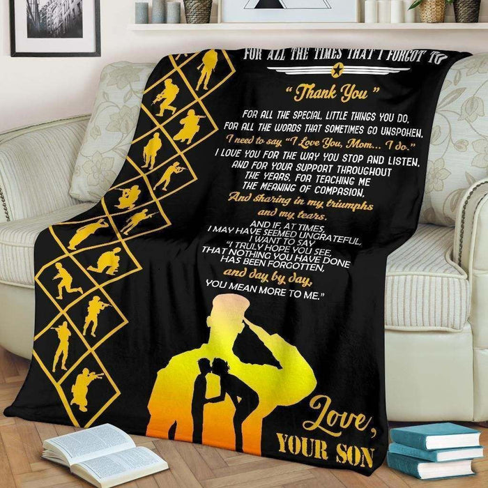 To My Mom For All The Time Fleece Blanket Gift From Son
