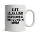 Life Is Better When Your Mom Is A Wisconsin Mom - Full-Wrap Coffee White Mug