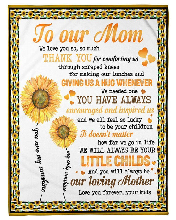 BeKingArt Family Personalized We Love You So Much Sunflower Gift For Mom Fleece Blanket