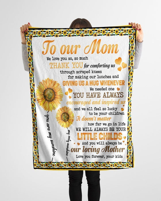 BeKingArt Family Personalized We Love You So Much Sunflower Gift For Mom Fleece Blanket