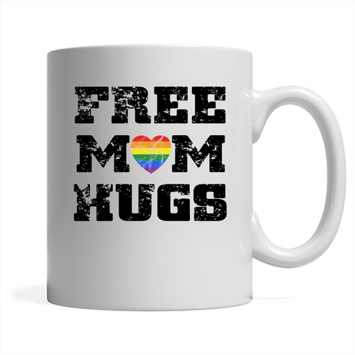 Free Mom Hugs LGBT - Full-Wrap Coffee White Mug