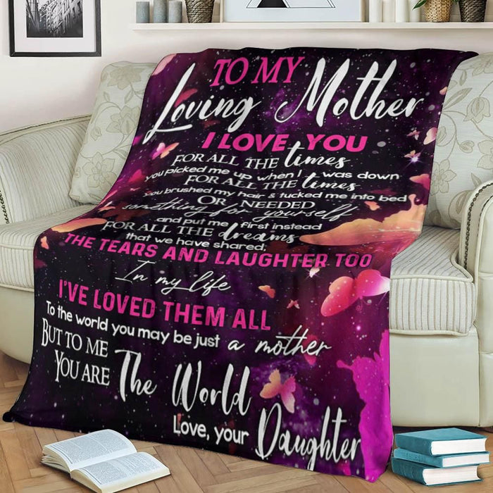 I Love You All The Times Butterfly Daughter To Mom Gift - Fleece Blanket