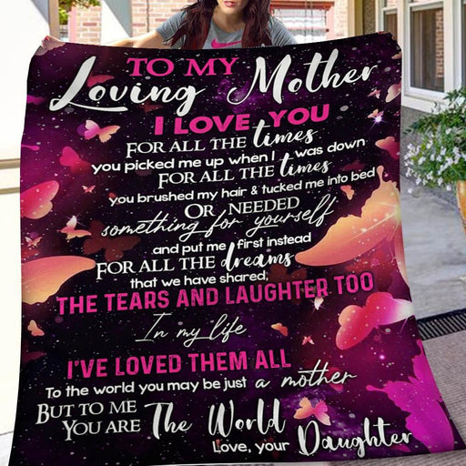 I Love You All The Times Butterfly Daughter To Mom Gift - Fleece Blanket