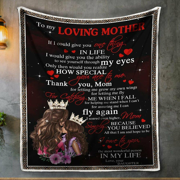 BeKingArt Family Personalized You Are Special To Me Crown Daughter Gift For Mom Sherpa Fleece Blanket