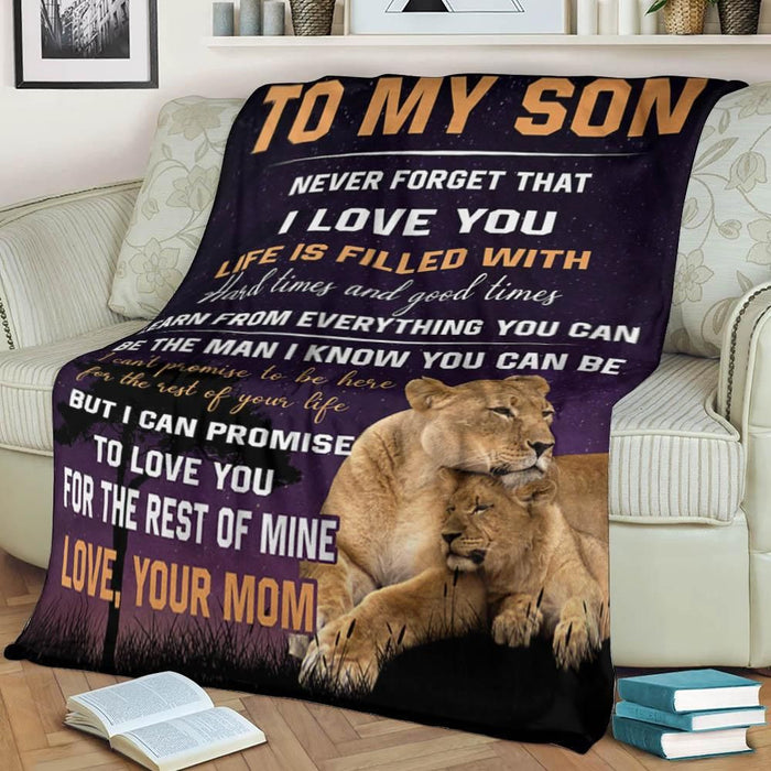 To My Son Never Forget I Love You Love Tiger Mom Gift - Fleece Blanket