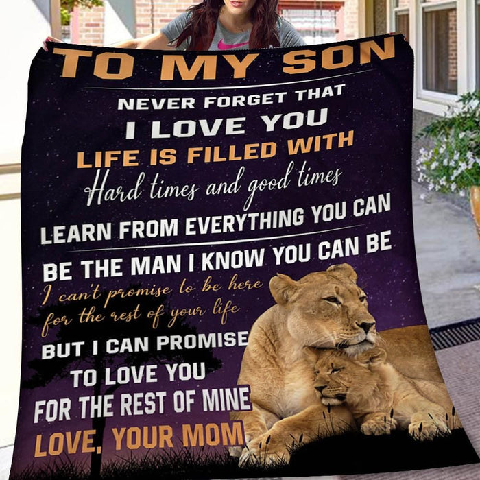 To My Son Never Forget I Love You Love Tiger Mom Gift - Fleece Blanket