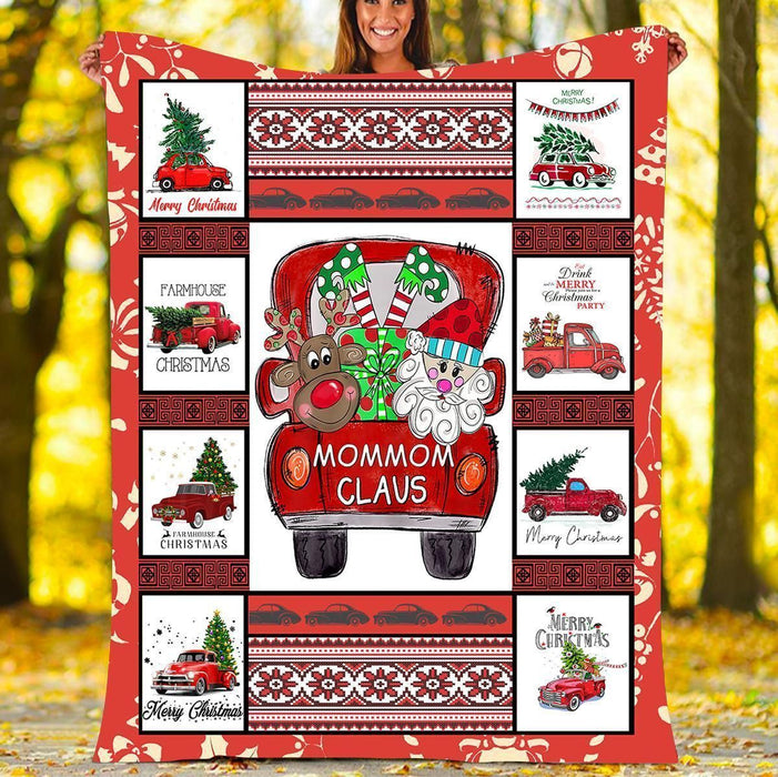 Custom Blankets - MomMom Claus Christmas Blanket - Fleece Blankets