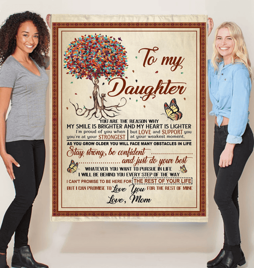 To My Daughter You Are My Sunshine Colorful Tree I Love You Gift From Mom Fleece Blanket