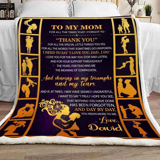 Thanks For All The Special Little Things You Do Fleece Blanket Giving Mom