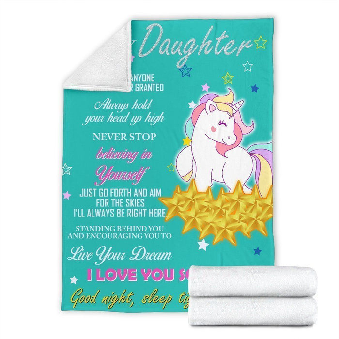 To My Daughter I Love You Much Fleece Blanket From Mom