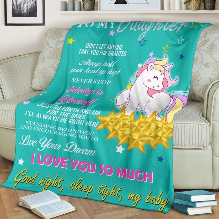 To My Daughter I Love You Much Fleece Blanket From Mom