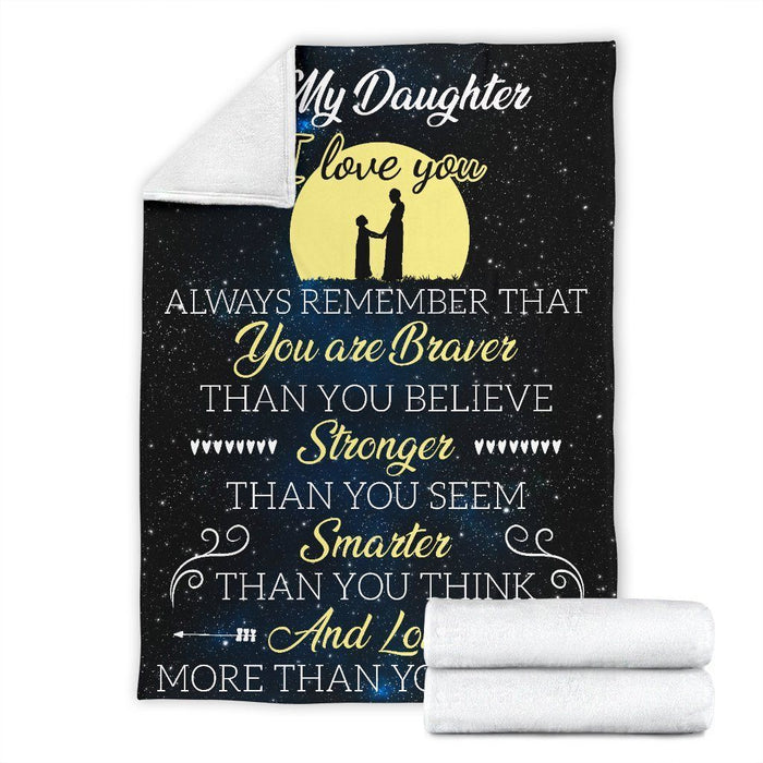 To my Daughter (Mom) - Braver - Light Yellow Blanket
