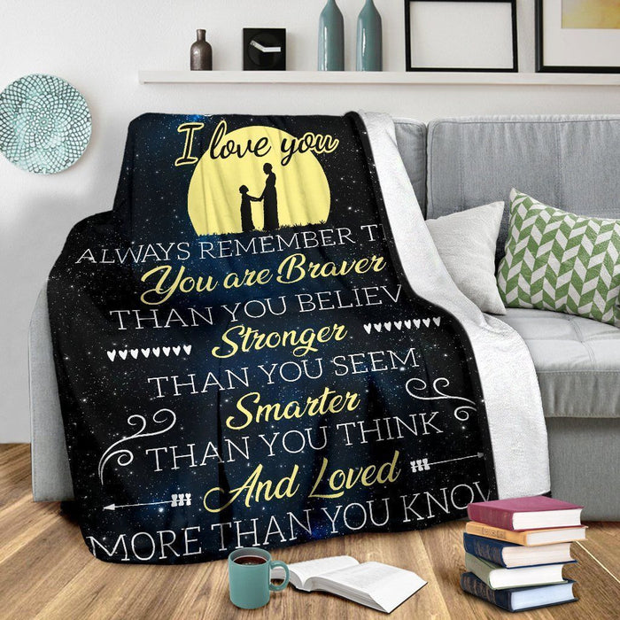 To my Daughter (Mom) - Braver - Light Yellow Blanket
