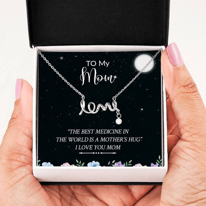 I Love You Night Star Scripted Love Necklace For Mom Message Card Favo Jewelry