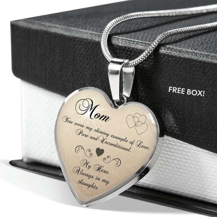 My Hero Always In My Thought Heart Pendant Necklace Gift For Mama
